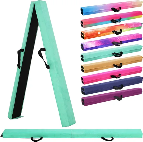 Vista 9 de Viga de equilibrio plegable de 6 pies/9 pies para niños de 3 a 15 años - Viga de suelo de gimnasia plegable, antideslizante, bolsa de transporte