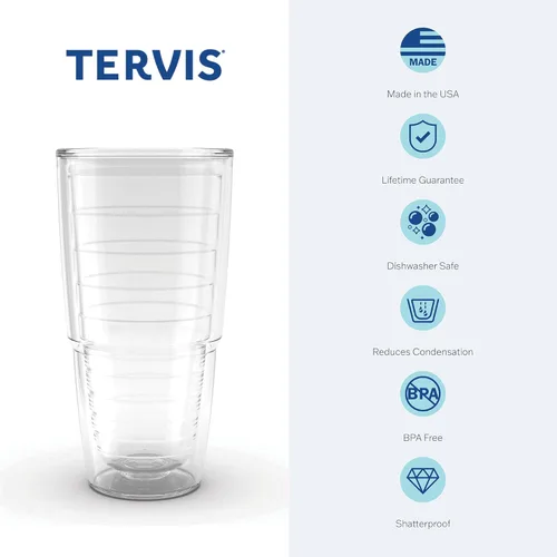 Vista 3 de Vaso térmico con tapa, marca Tervis, Idaho Univ, Transparente