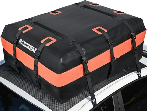 Vista 9 de MARCHWAY - Bolsa impermeable para techo de coche, bolsa de transporte para techo con carcasa suave y resistente a la intemperie para vehículos