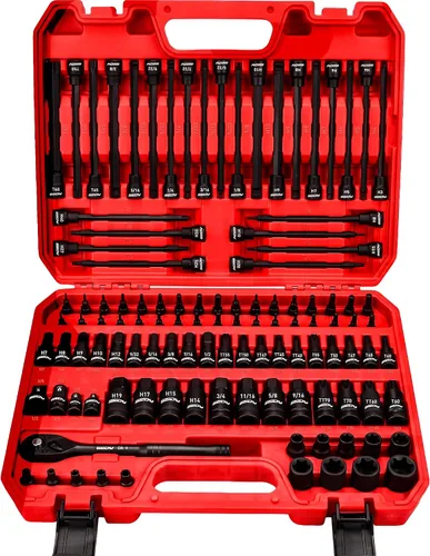 Vista 11 de SEDY Juego de llaves de vaso E-Torx de 11 piezas – Juego de enchufes de estrella con riel de enchufe, enchufe externo Torx con organizador, juego
