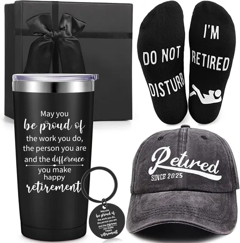 Vista 9 de Set de regalos de bandera americana Sieral para hombres incluye vaso, gorra de béisbol, calcetines, llavero con caja de regalo para veteranos