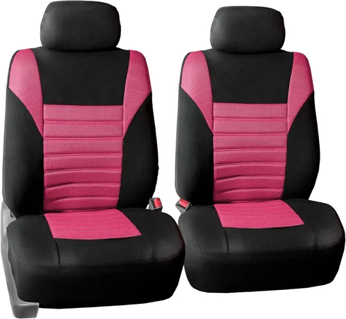 Vista 13 de TLH - Fundas de asiento automotrices de malla de aire 3D, solo para asientos delanteros, compatibles con bolsa de aire, ajuste universal para Gris