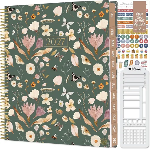 Vista 24 de bloom daily planners Agenda 2027 con plantilla para mujer