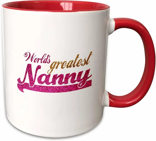 Vista 10 de 3dRose Worlds Greatest Nanny - Taza de 11 onzas, color negro