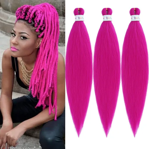 Vista 14 de Pelo trenzado corto 1B negro preestirado Extensiones de pelo trenzado para niños para trenzas de caja sin nudos, pelo trenzado preestirado de 16
