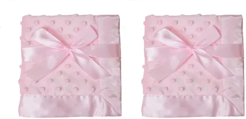Vista 13 de American Baby Company Heavenly - Manta de recepción de felpilla suave (30 x 40 pulgadas), diseño de 2 capas con lunares minky y satén sedoso, rosa