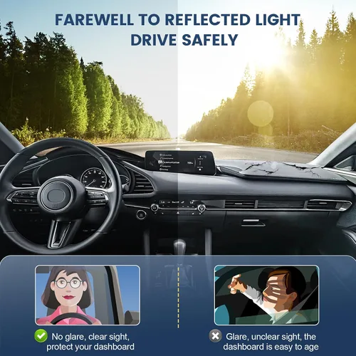 Vista 4 de Tapete de cubierta de salpicadero personalizado para Mazda3 Hatchback, Sedan 2019-2024 2025 2026 (sin HUD), protector antideslizante