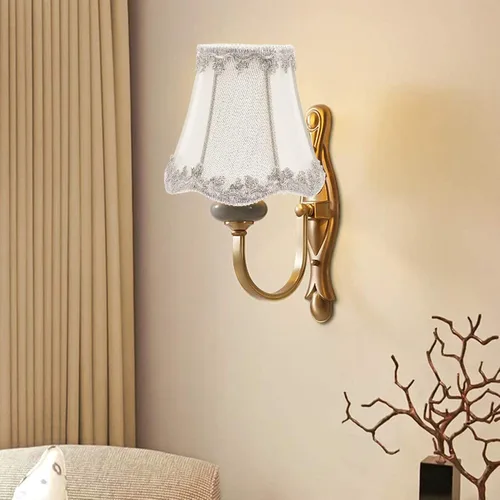 Vista 3 de Uonlytech Pantalla de lámpara de tela plateada con clip de arpillera pequeña, pantalla de lino para mesa, lámpara de pared, sala de estar