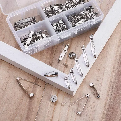 Vista 3 de KISSITTY 130 unidades/caja de 0.787 in, 0.984 in, 1.260 in, 1.378 in, 1.496 in, broches de seguridad con 20 juegos de pines de solapa