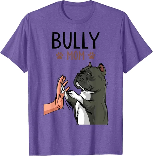 Vista 9 de American Bully Mom Cute Dog Mama Camiseta divertida para mujer, Blanco, S
