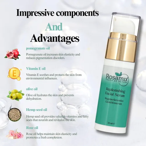 Vista 8 de Suero facial regenerador prémium con vitamina E y antioxidantes, el mejor cuidado facial antienvejecimiento e hidratante para todo