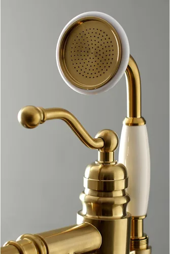 Vista 6 de Kingston Brass KS7137ABL - Llenador de bañera romano independiente con ducha de mano, latón cepillado Cobrizo cepillado