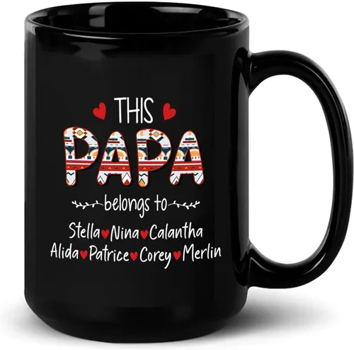 Vista 10 de Taza de café con marco de fotos para nietos con nombre personalizado, regalo para papá abuelo de nieto, nieta, abuelo I Love You, taza de té