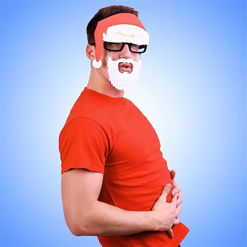 Vista 3 de Sun-Staches Gafas de Papá Noel con barba, fiesta de disfraces de Navidad, talla única