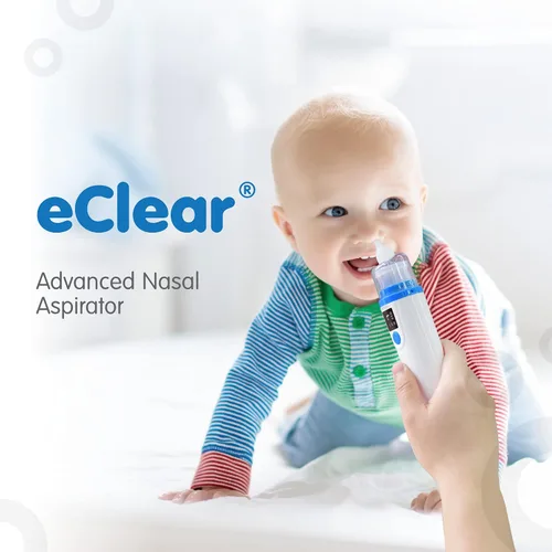 Vista 3 de Elepho eClear Aspirador nasal avanzado para bebés. Fácil de usar con tecnología de protección contra desbordamiento. Múltiples ajustes de succión
