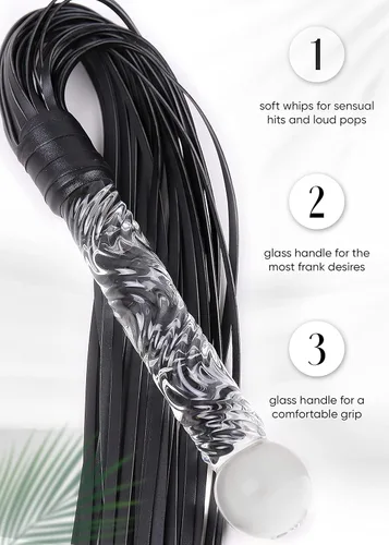 Vista 5 de BDSM Flogger Juguete sexual para adultos, consolador de vidrio, juguete anal, consolador, masturbación, azotar, cosplay, sadomasoquismo látigo