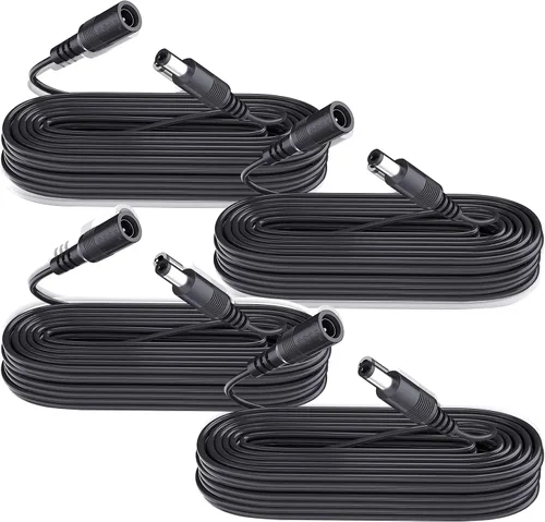 Vista 14 de Paquete de 4 cables de extensión de alimentación CC de 3 pies 1 M, cable de extensión de cobre puro de 12 V, cable de extensión de 0.217 in x 0.083
