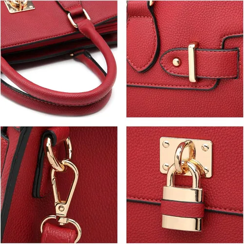 Vista 6 de Bolso de mano y bolsos para mujer con asa superior de avestruz, bolsa de trabajo con cartera