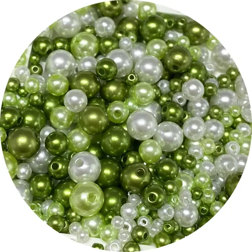 Vista 11 de Cuentas de perlas mixtas de 30 a 0.315 in, perlas redondas sueltas de satén, cuentas de plástico para hacer joyas, aretes, pulseras, collares