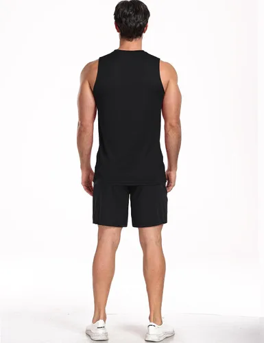 Vista 7 de NELEUS Camiseta sin mangas Dry Fit para hombre 5015 Negro/Negro/Negro