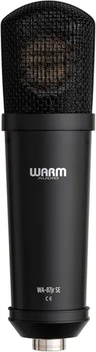 Vista 3 de Warm Audio WA-87jr SE Micrófono de condensador cardioide de diafragma grande, sonido de grado de estudio para voces, instrumentos, podcasts, negro