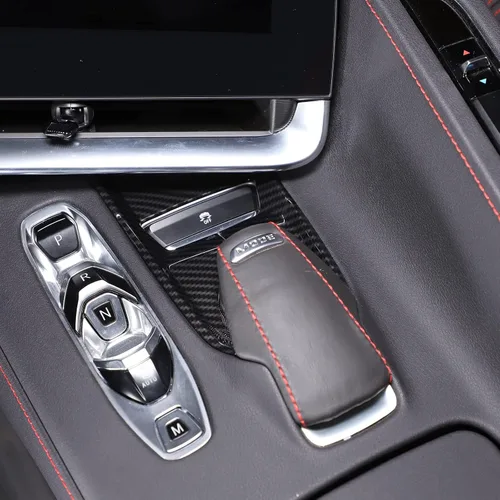 Vista 3 de Daeiclru Cubierta del panel de la palanca de cambios compatible con Chevrolet Corvette C8 2020-2023, cubierta de perilla selectora de modo de unidad