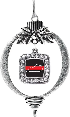 Vista 254 de Inspired Silver - Nana púrpura - Adorno de Navidad plateado - Adorno cuadrado para árbol de Navidad con circonita cúbica - Decoración colgante