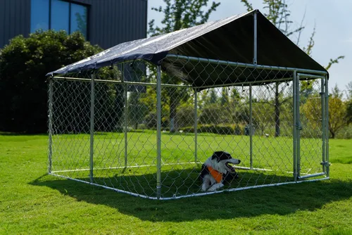 Vista 6 de Petony Corral para Perros al Aire Libre, Jaula Resistente para Perros, Casa de Malla para Mascotas, Jaula Grande para Perros, Cerca de Acero