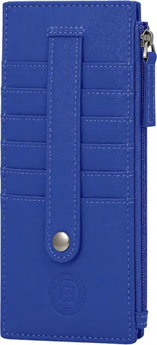 Vista 12 de Leatherboss - Funda para tarjetas todo en uno, cartera delgada con correa de protección para tarjetas, Beige, Cartera con tarjetero