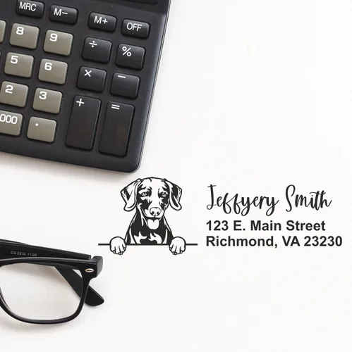 Vista 73 de American Bulldog Stamp Duo, Custom Return Address for Dog Lovers, Personalized Mail Mark for Letters and Cards
