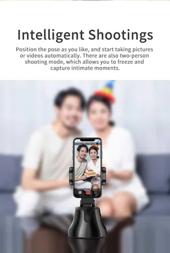 Vista 2 de Robo 360 Rotation Smart AI cardán, soporte de seguimiento automático de cara y objetos, 360° manos libres, fotos y grabación de video en vivo