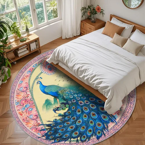 Vista 185 de Alfombra abstracta de 3 x 5 para sala de estar, dormitorio, entrada, color azul