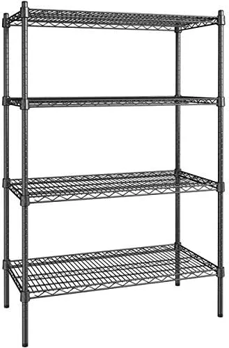 Vista 397 de Kit de 4 estantes de epoxi verde NSF de 21 x 72 pulgadas con postes de 86 pulgadas, estantería de almacenamiento resistente, kit de estantería