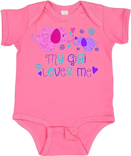 Vista 4 de inktastic My Gigi Loves Me - Body lindo de elefantes para bebé 0020 Blanco