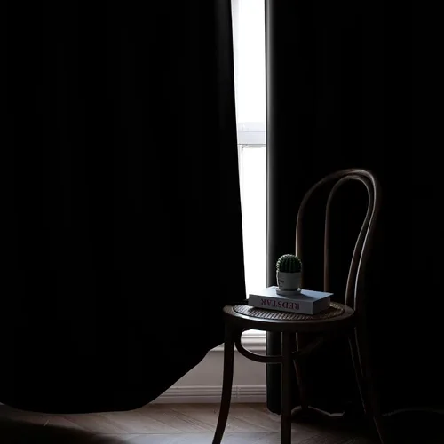 Vista 8 de IGEMAEVE - Juego de 2 paneles de cortinas opacas negras de 72 pulgadas, cortinas oscuras para dormitorio de 72 pulgadas de largo, cortinas oscuras