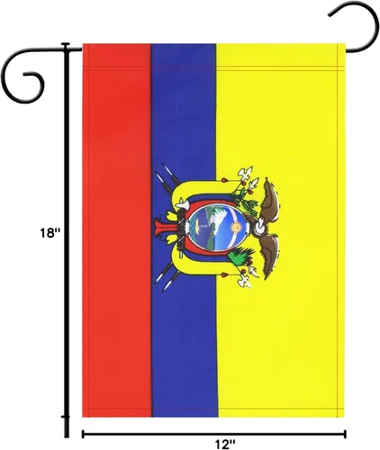 Vista 2 de Bandera de jardín ecuatoriano para jardín, bandera de decoración de jardín, banderas interiores y exteriores, banderas de desfile de celebración