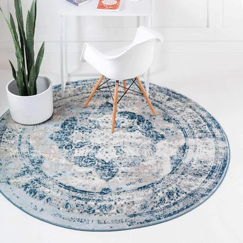 Vista 53 de Unique Loom, colección Sofía - Alfombra de la colección Salle Garnier (4' 1" x 6' 1", turquesa/azul, rectangular)