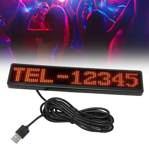 Vista 9 de Diydeg Panel LED, control de aplicación Bluetooth, señal LED programable, USB 5 V, 12 x 72 puntos, rojo, estilo tecnológico moderno, para automóvil