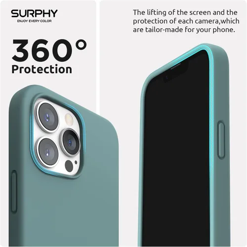 Vista 3 de SURPHY Funda magnética diseñada para iPhone 13 Pro Max compatible con MagSafe (6.7 pulgadas versión 2021), funda de silicona líquida con forro