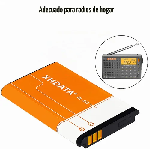 Vista 6 de XHDATA BL-5C Batería 3.7V 1000mAh Batería recargable de gran capacidad para radio para el hogar con protección actual 2 piezas (naranja)