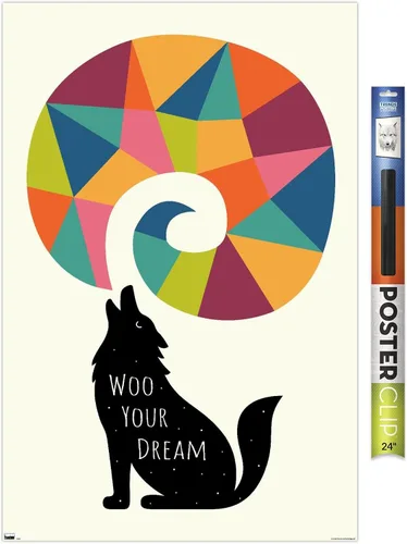 Vista 9 de Trends International Andy Westface - Wolf Woo Your Dream Wall Poster, 22.4L x 14.7W, Barnwood Framed Version