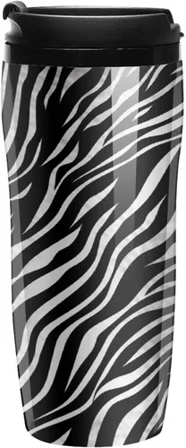 Vista 9 de Zebra Print Coffee Cup Hot Coffee Travel Mug Reusable Iced Coffee Cups Double Heat Insulation Coffee Mug with Leak-Proof Lid Stylish Travel Cup for