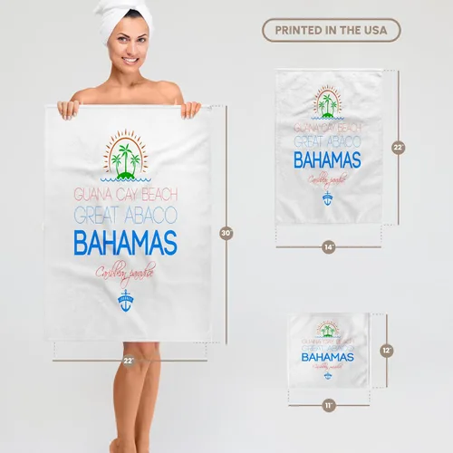 Vista 6 de 3dRose Guana Cay Beach, Great Abaco, Bahamas. Summer Vacation Gift, Souvenir 15x22 Hand Towel