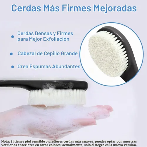 Vista 2 de Cepillo de ducha exfoliante para el cuerpo, nunca se moldea de 15 pulgadas, cepillo de espalda de mango largo para ducha, cepillo corporal