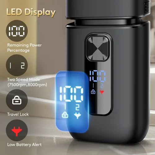 Vista 5 de Brightup - Afeitadoras eléctricas de lámina para hombres - Maquinilla de afeitar eléctrica suave y de corte cercano para hombres con recortador