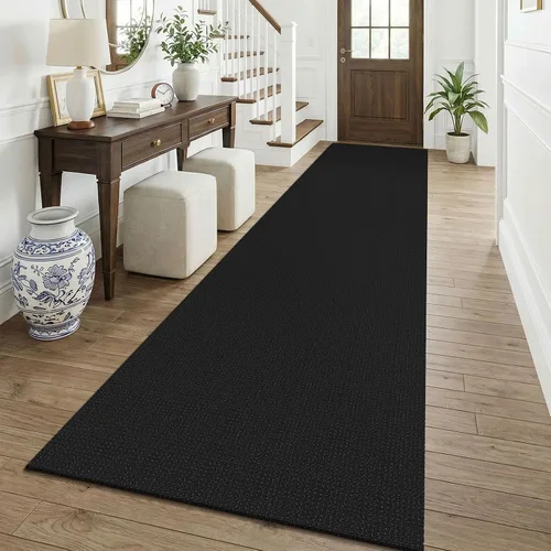 Vista 67 de KOZYFLY - Tapete para puerta de interior, lavable, pequeña, antideslizante, con respaldo de goma, felpudo de algodón para el hogar, color negro