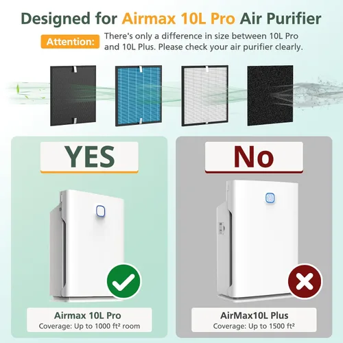 Vista 2 de Kit de reemplazo de filtro AirMax de 2 juegos compatible con purificadores de aire Okaysou Airmax 10L Pro y Aiibot-A300, filtro purificador de aire