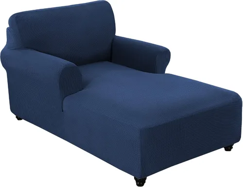 Vista 9 de FantasDecor Funda Elástica para Chaise Lounge Funda de Silla con Patrón de Celosía con Reposabrazos para Sala de Estar Dormitorio Doble Brazo Tela