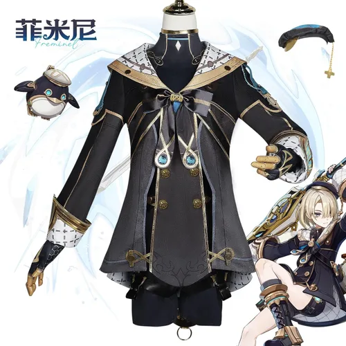 Vista 2 de Juego Genshin Impact Freminet Cosplay Ropa Halloween Anime Freminet Juego de rol Trajes
