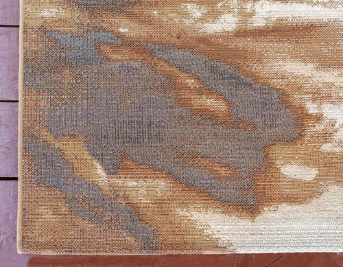 Vista 9 de Unique Loom - Alfombra colección de círculos abstractos, de transición para interiores y exteriores, beige, Polipropileno, Marrón/Gris